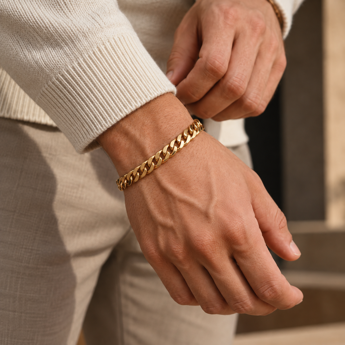 Pulsera Cubana Bold Oro 8MM