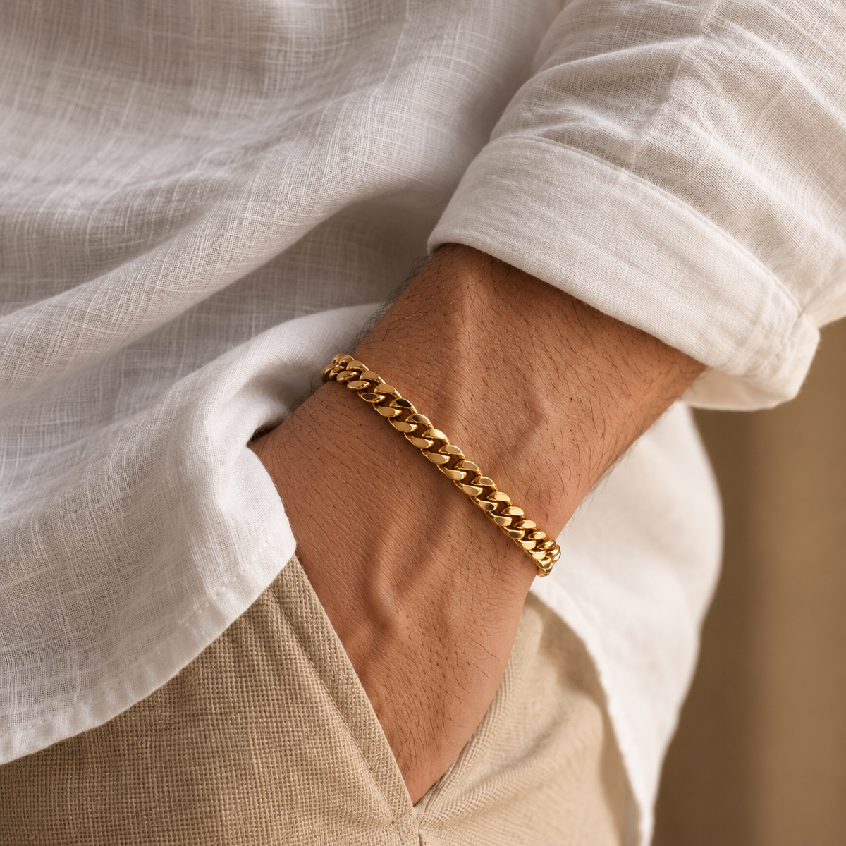 Pulsera Cubana Bold Oro 8MM