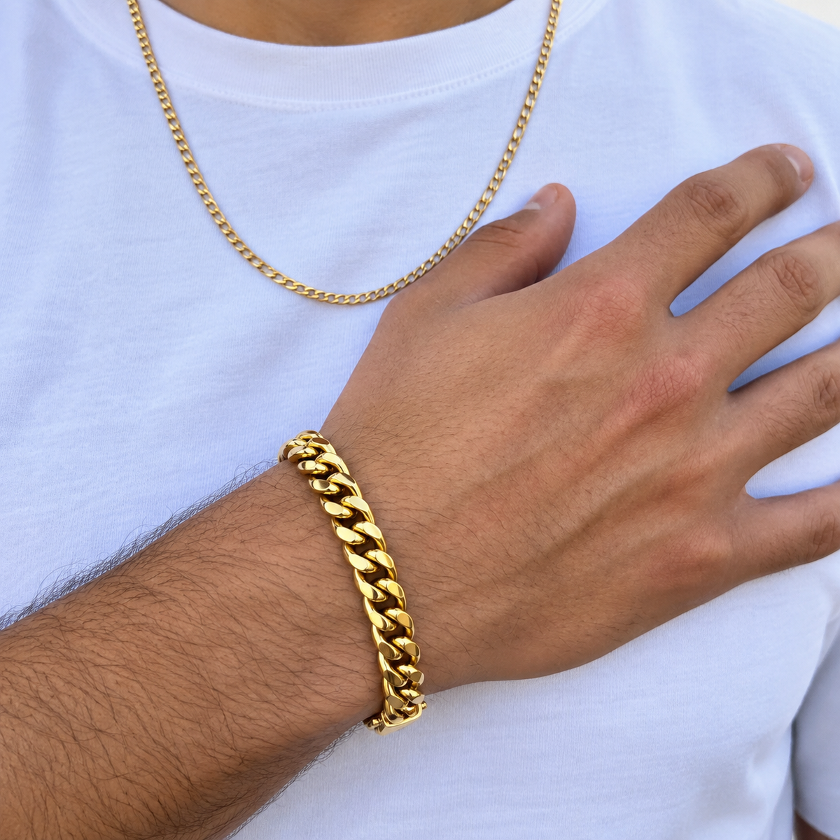 Pulsera Cubana Bold Oro 12MM