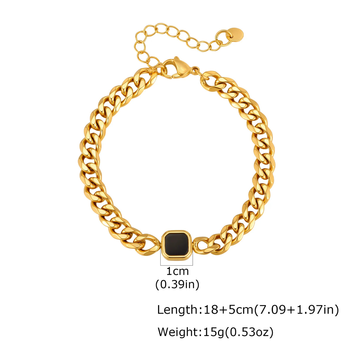 Pulsera Cubana con Piedra · 15 Estilos