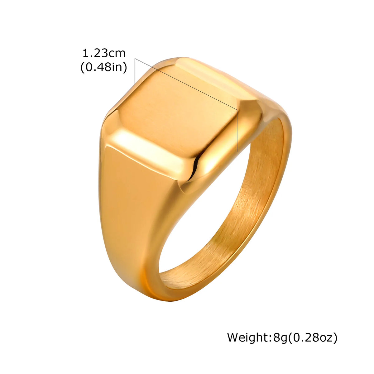 Anillo Sello Liso Cuadrado