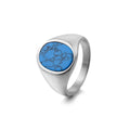 Anillo Sello Oval con Piedra · 7 Piedras