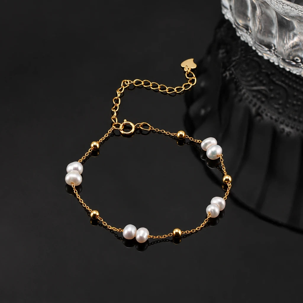 Pulsera de Plata 925 con Perlas Naturales