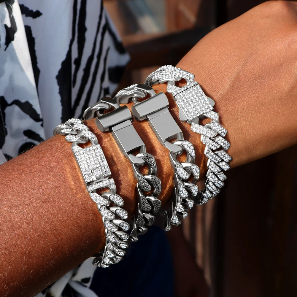 Pulsera Cubana Pavé · 13 Estilos