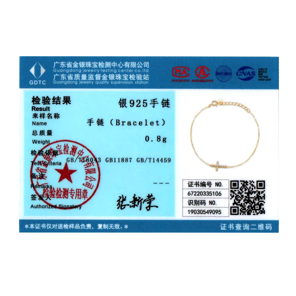 Pulsera de Plata 925 Cruz Ajustable · Oro 14K