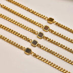 Pulsera Cubana con Piedra · 15 Estilos