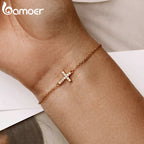 Pulsera de Plata 925 Cruz Ajustable · Oro 14K