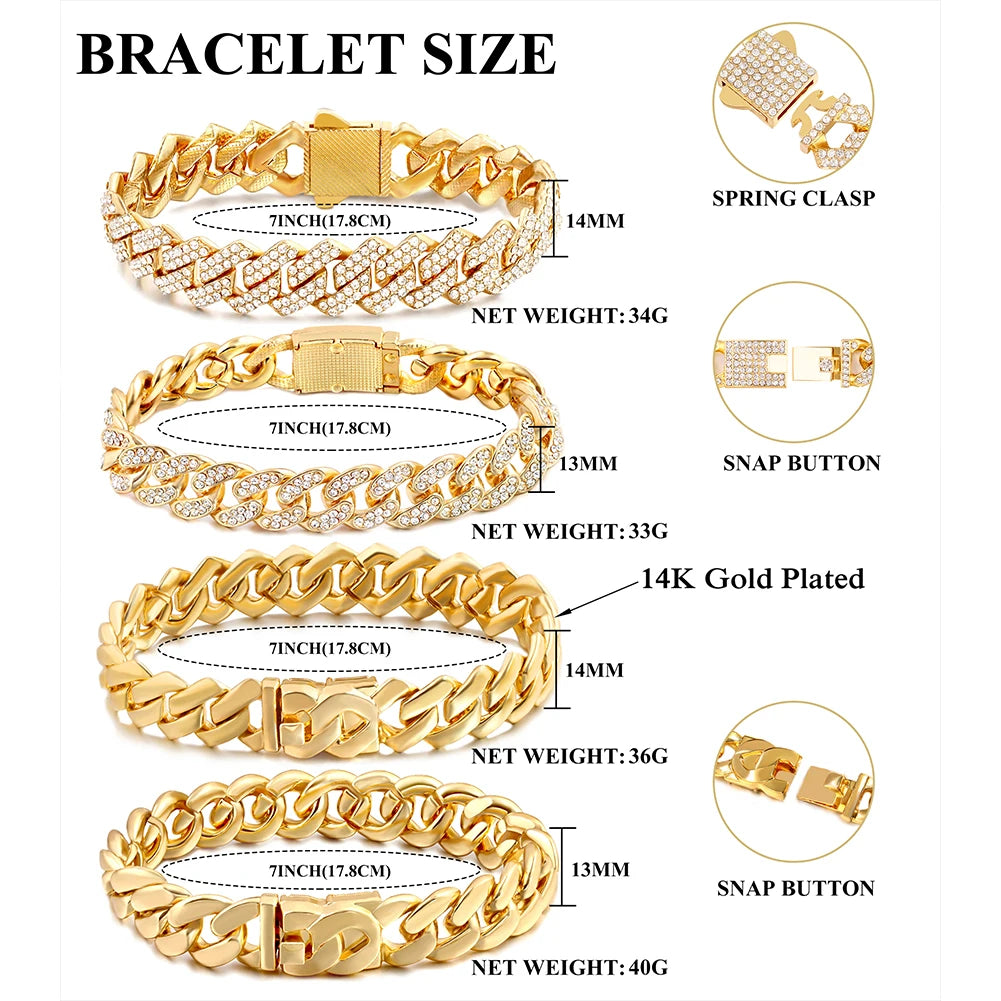 Pulsera Cubana Pavé · 13 Estilos