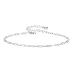 Pulsera de Plata 925 Eslabón Cuadrado · Oro Blanco