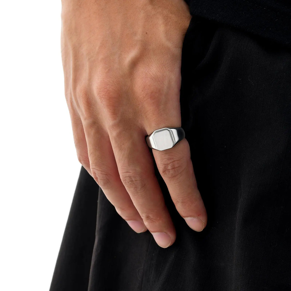 Anillo Sello Liso Cuadrado