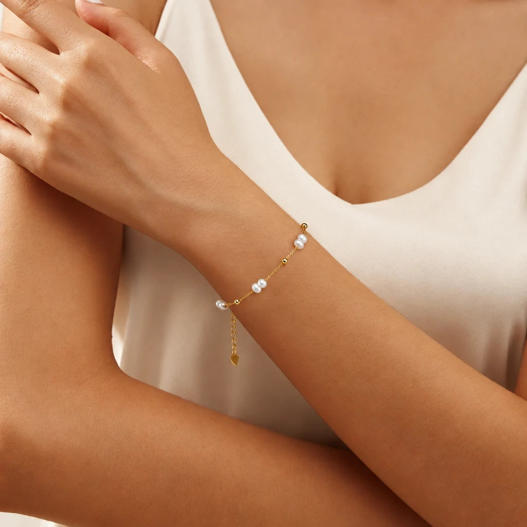 Pulsera de Plata 925 con Perlas Naturales