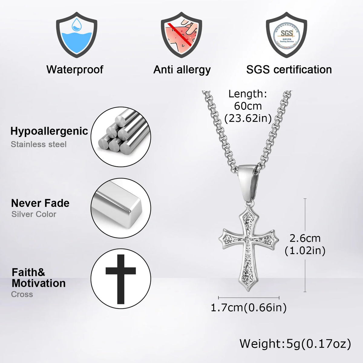 Collar Cruz Fleur de Lis