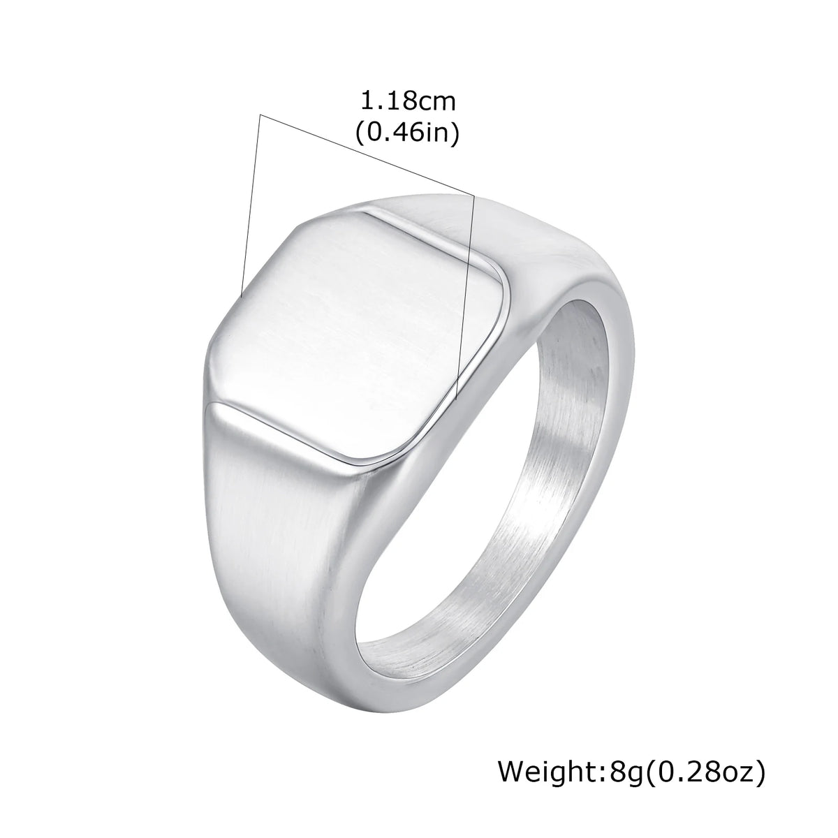 Anillo Sello Liso Cuadrado