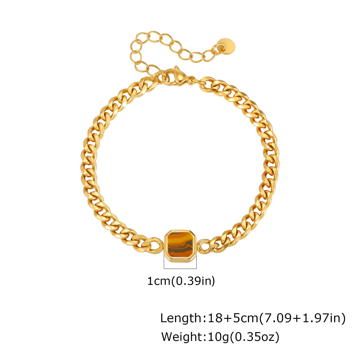 Pulsera Cubana con Piedra · 15 Estilos