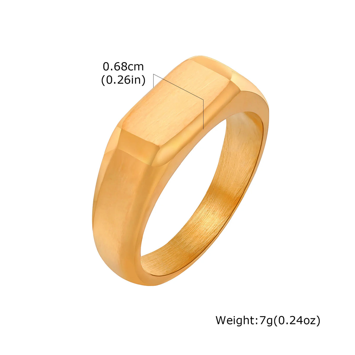Anillo Sello Liso Cuadrado