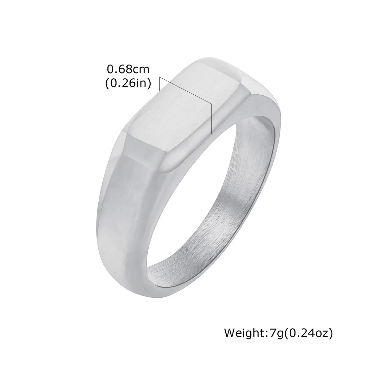Anillo Sello Liso Cuadrado
