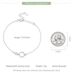 Pulsera de Plata 925 Eslabón Circular con Circones