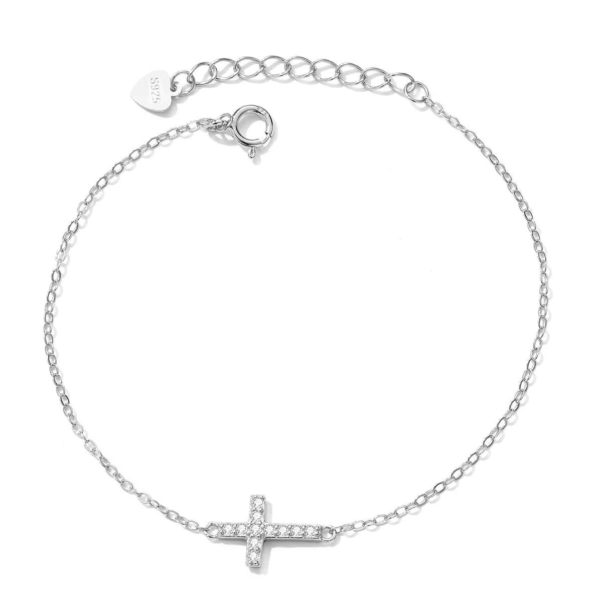 Pulsera de Plata 925 Cruz Ajustable · Oro 14K