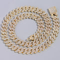 Cadena Cubana Iced Prong Doble Hilera
