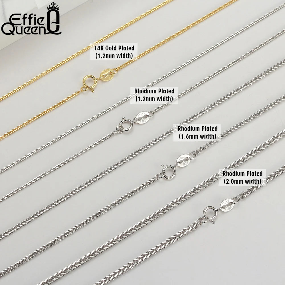 Cadena de Plata 925 Básica · 8 Estilos