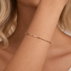 Pulsera de Plata 925 Eslabón Cuadrado · Oro Blanco