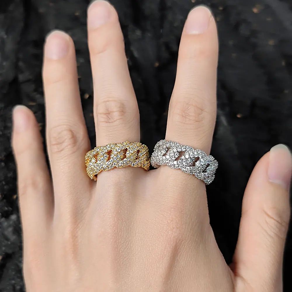 Anillo Cubano Iced con Circones