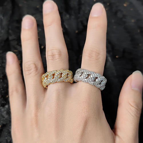 Anillo Cubano Iced con Circones