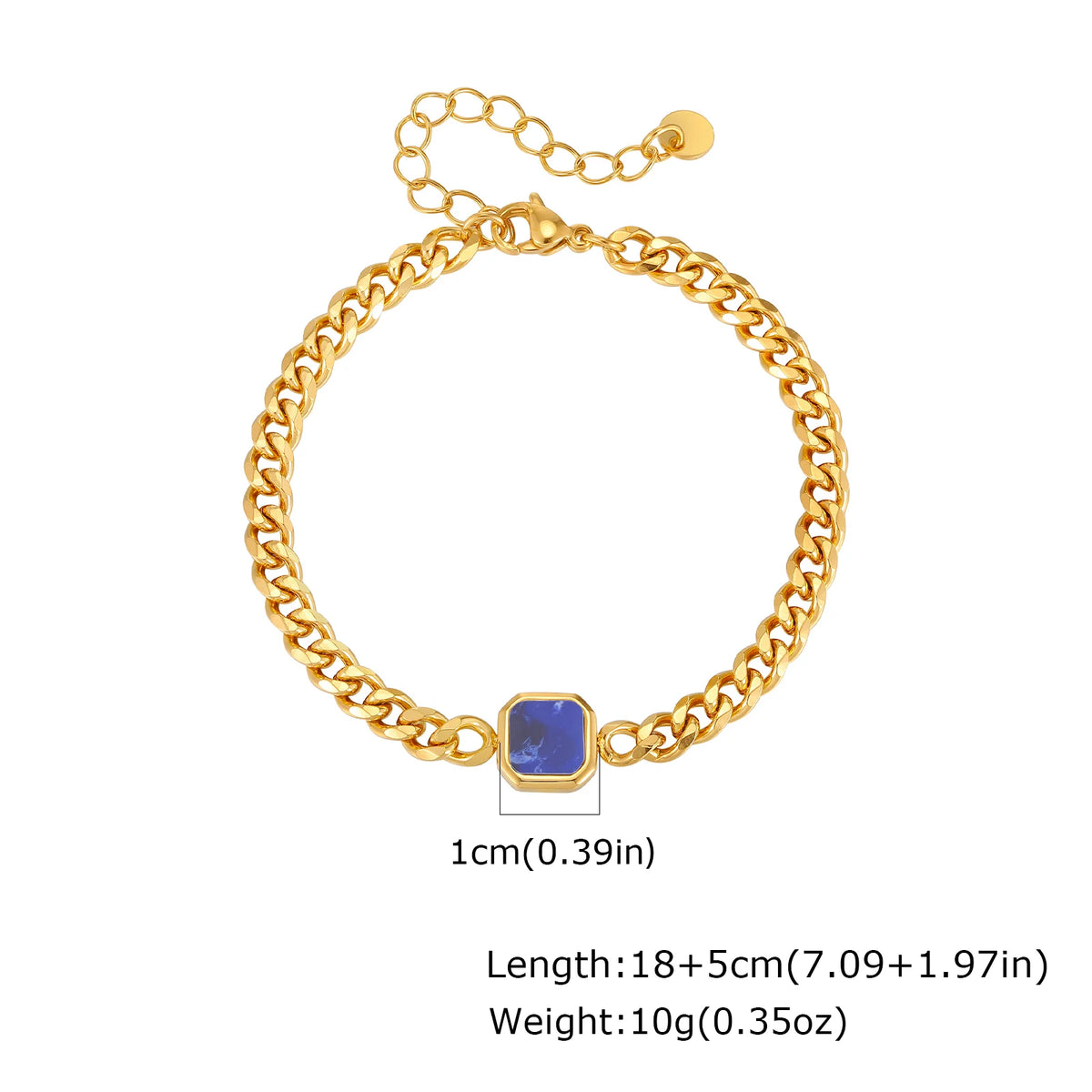 Pulsera Cubana con Piedra · 15 Estilos