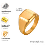 Anillo Sello Liso Cuadrado