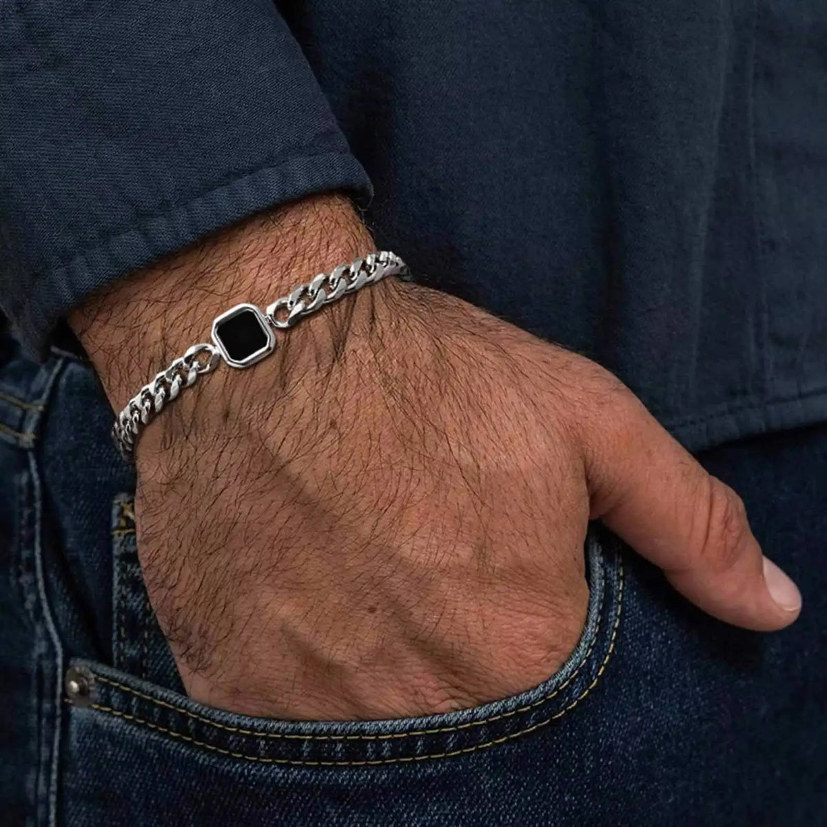 Pulsera Cubana con Piedra · 15 Estilos