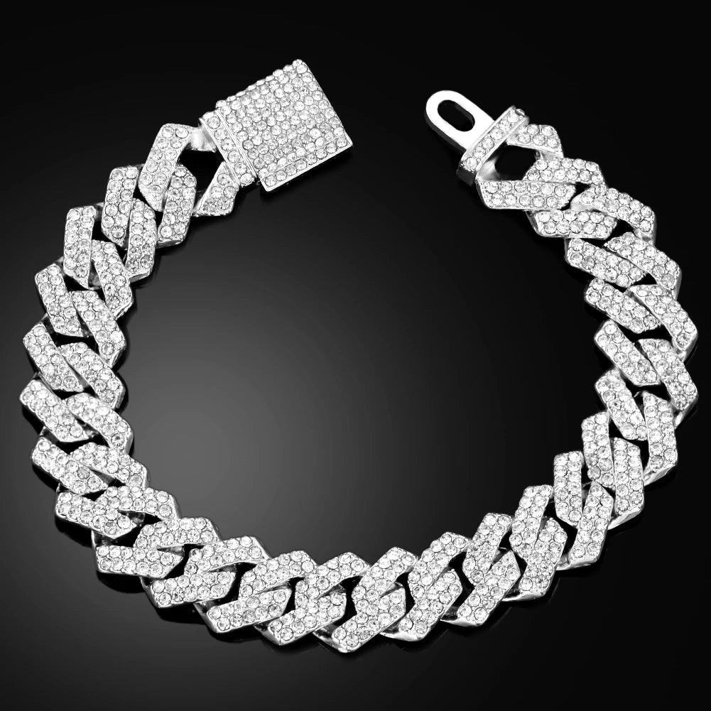 Pulsera Cubana Iced Prong 14 mm