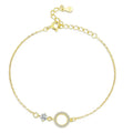 Pulsera de Plata 925 Eslabón Circular con Circones