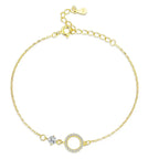 Pulsera de Plata 925 Eslabón Circular con Circones