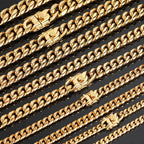 Cadena Cubana Curb Dorada 8 mm