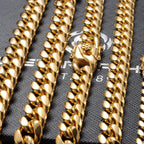 Cadena Cubana Curb Dorada 8 mm